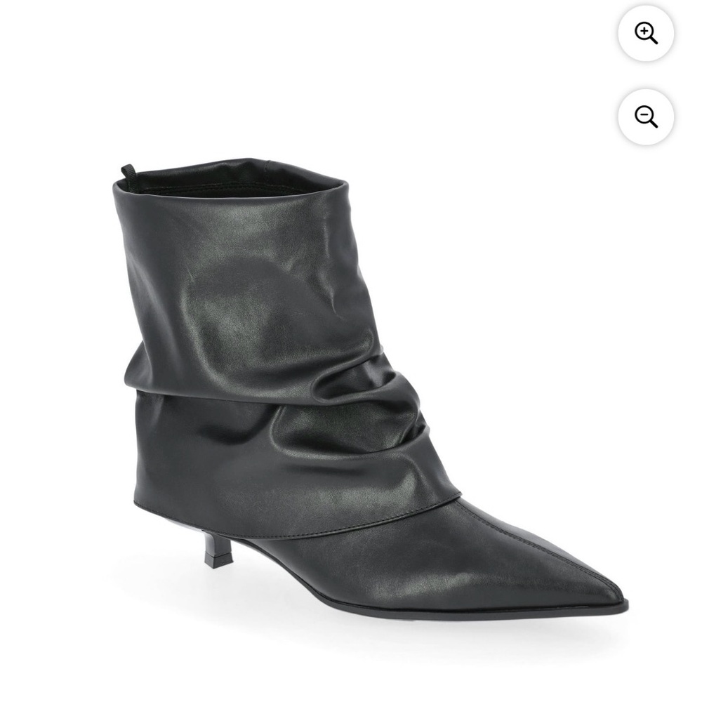 Time and Tru Women's Scrunch Fold-Over Kitten Heel Booties